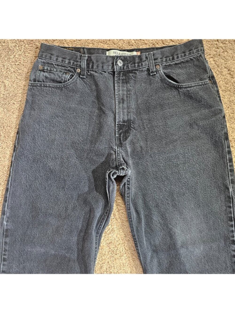 Levis 550 Relaxed Fit Taper Jeans Mens Tag 36x30 Act 35x28.5 Black Faded Wash - Picture 3 of 11